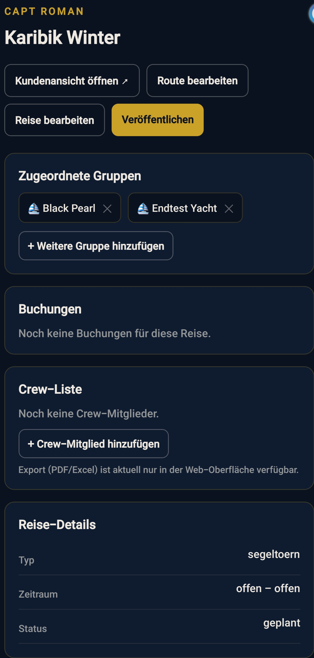 Reise-Detail - App